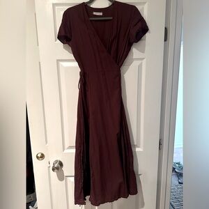 Outerknown, midi wrap dress, medium